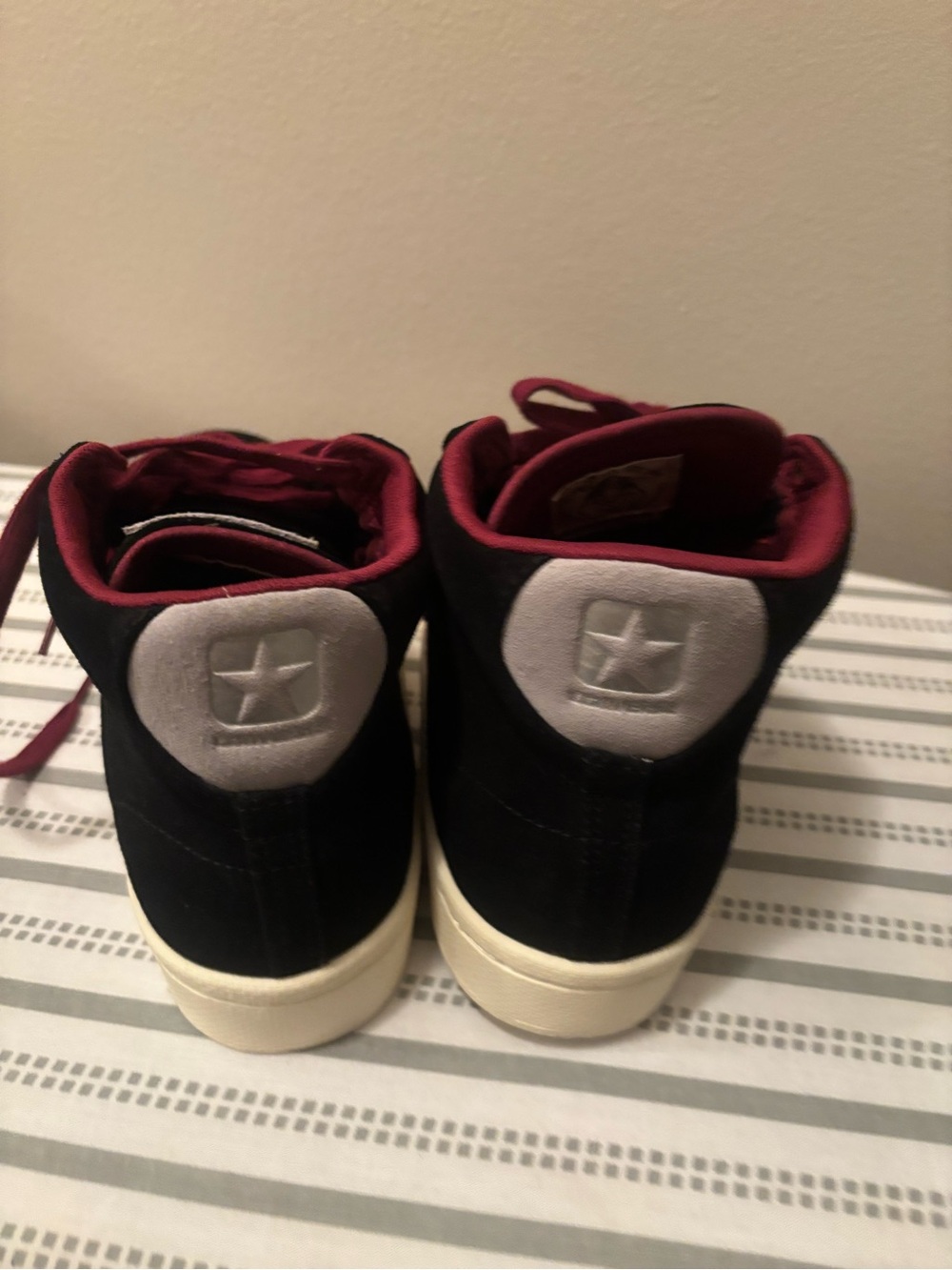 Converse CONS Mid Skate Shoes Black Burgundy Suede Men’s Size 9.5  Converse Men’ - Picture 5 of 8